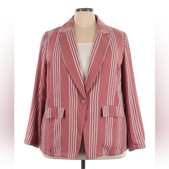 Torrid Rose Pink 3/4 Sleeve Blazer Size 3X Plus (3) NWT - Picture 2 of 5